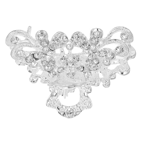 MUCKLILY Wasserdichter Mini Haarklammer mit Funkelnden Strasssteinen Silberne Blumen haarspange für Damen Eleganter Haarschmuck für Hochzeit Party und Alltag Leichter Brautschmuck von MUCKLILY