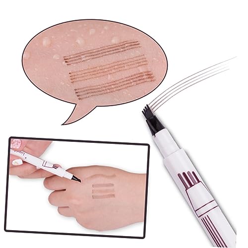 MUCKLILY Wasserfester Schweißfester Augenbrauenstift mit Vier Spitzen Flüssig Schnell Trocknend für Natürliche Präzise und Langanhaltendes Make Up Dunkelgrau für Frauen von MUCKLILY
