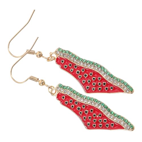 MUCKLILY Wassermelonen ohrringe mit Strassbesatz Modische Baumelnde Ohrstecker für Damen Langlebiger Legierungs schmuck Sommerliche Statement accessoires für Partys und Besondere Anlässe MUCKLILY Wassermelonen ohrringe mit Strassbesatz Modische Baumelnde Ohrstecker für Damen Langlebiger Legierungs schmuck Sommerliche Statement accessoires für Partys und Besondere Anlässe von MUCKLILY