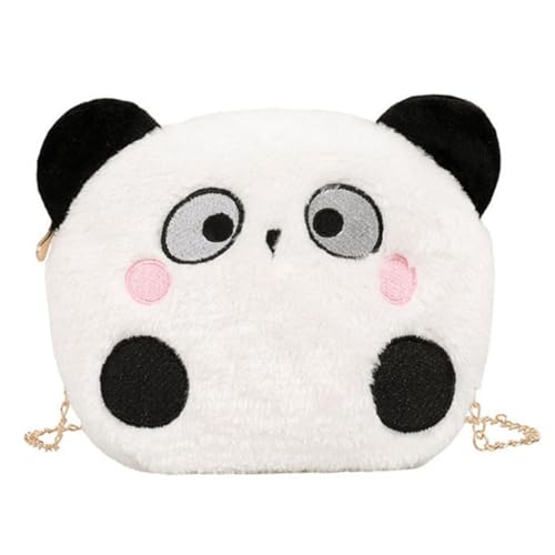 MUCKLILY Weiche Flauschige Panda Umhängetasche Damen Casual Plush Schultertasche All match Freizeit Handtasche für Alltag Schule Shopping von MUCKLILY