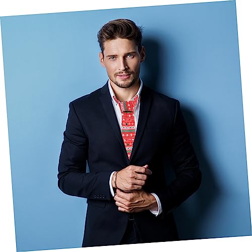MUCKLILY Weihnachtskrawatte Herren Rot Grün Krawatte Festliche Bedruckte Muster Party Kostüm Accessoire Hautfreundlich Umweltfreundlich von MUCKLILY