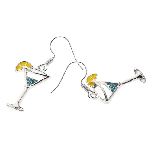 MUCKLILY Weinglas Ohrringe Damen Tropfen Schmuck Kreative Cocktailglas Ohrstecker für Bar Party Alltag Leichte Verblassungsbeständige Stilvolle Modische Ohrringe von MUCKLILY