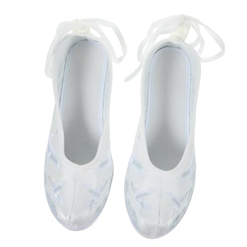 MUCKLILY Ethnische Bestickte Stoffschuhe Für Mädchen Weiße Minderheitenschuhe Atmungsaktive Schuhe Mit Hellen Ornamenten Für Sommer von MUCKLILY