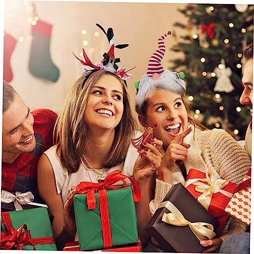 MUCKLILY Weißer Bart Stirnband Weihnachts Haarreif Kreativer Haarornament Party Haarschmuck Festlicher Kopfschmuck für Weihnachten und Kostümpartys von MUCKLILY