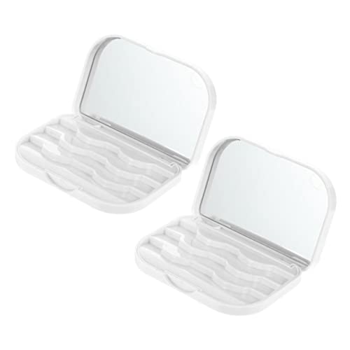 MUCKLILY Wimpern Aufbewahrungsbox 2 Stück Tragbare Wimpern Verpackungsbox Kunststoff Organizer Klein Und Leicht Wiederverwendbar Für Mädchen Für Unterwegs von MUCKLILY