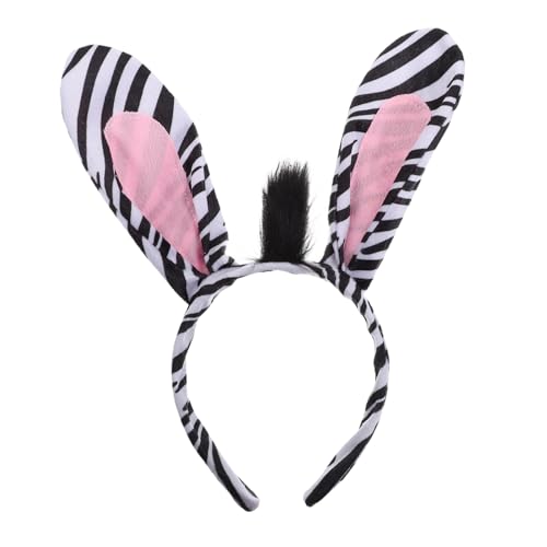 MUCKLILY Zebra Tier Stirnband mit Niedlichen Ohren Elastisch und Kostümzubehör für Damen für Party Halloween Karneval und Tier Cosplay von MUCKLILY