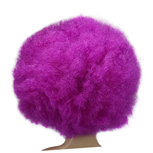 MUCKLILY Damen Perücken Afro-puffperücke Afro-lockenperücke Lockige Halloween-clown-perücke Perücke Für Fußballfans Halloweenkostüm Clownshaarperücke Schnürsenkel Mann Violett Abschlussball von MUCKLILY