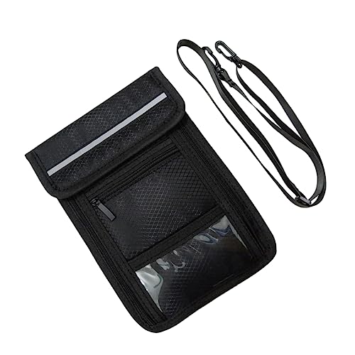 MUCKLILY wasserdichte Tragbare Reisepass-haltetasche Geldbeutel Mit Seil Für Zertifikate Tickets Und Persönliche Gegenstände Schwarz von MUCKLILY