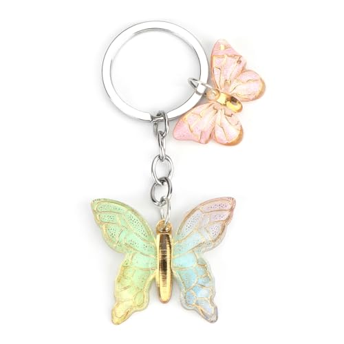 MUCOOS Personalisierter Schlüsselanhänger Als Lehrergeschenk Für Frauen, Handgefertigtes Schlüsselanhänger-Set Mit Schmetterlingen Aus Kunstharz Zum Schulabschluss, Personalisierte Geschenke von MUCOOS