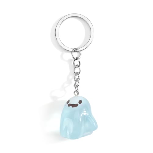 MUCOOS Schlüsselanhänger Halloween Geist Glow-in-the-Dark Süß Schutzengel Glücksbringer Auto Geschenk Freundin Geburtstagsgeschenk für Frauen Teenager Schlüsselanhänger Damen von MUCOOS