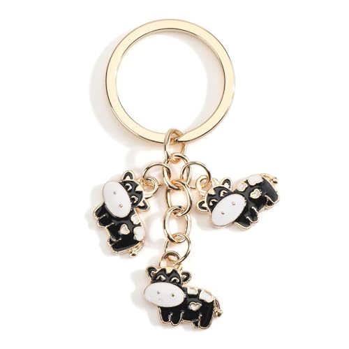 MUCOOS Schlüsselanhänger Mit Kleiner Kuh, Süßer Cartoon-Glücksbringer Für Frauen, Geeignet Für Die Einschulung Von Frauen, Geburtstage Und Auto-Schlüsselanhänger-Geschenke von MUCOOS