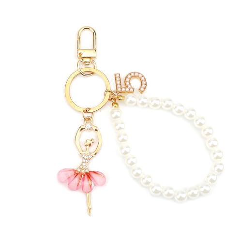 MUCOOS Schlüsselanhänger Tanzendes Mädchen, Tänzerin Inspiration, Mädchen Schlüsselanhänger Ballett Design, Glücksbringer Auto, Kunstperlen Elemente, Dankeschön Geschenk von MUCOOS