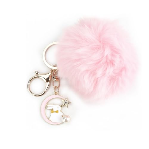 MUCOOS Süßer Rosafarbener Schlüsselanhänger in Hasenform Mit Pompon, Tolles Geburtstagsgeschenk Für Frau, Geschenkidee Für Junges Mädchen, Lustiger Schlüsselanhänger, Süßer Schlüsselanhänger MUCOOS Süßer Rosafarbener Schlüsselanhänger in Hasenform Mit Pompon, Tolles Geburtstagsgeschenk Für Frau, Geschenkidee Für Junges Mädchen, Lustiger Schlüsselanhänger, Süßer Schlüsselanhänger von MUCOOS