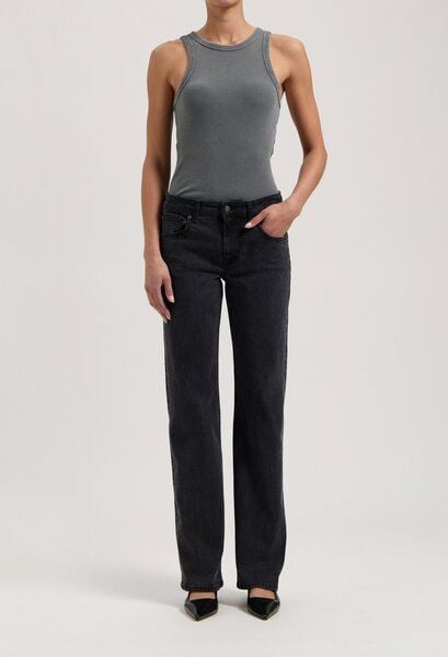 MUD Jeans Carry Mid Straight - Black Vintage von MUD Jeans