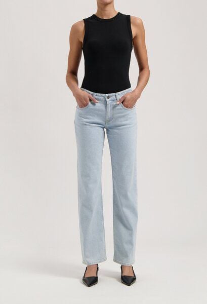 MUD Jeans Carry Mid Straight - Light Stone von MUD Jeans