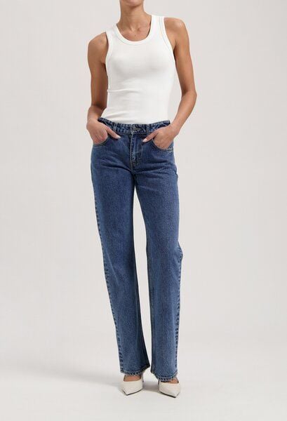 MUD Jeans Carry Mid Straight - Stone Vintage von MUD Jeans