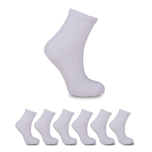 MUD 6er-Pack Tennissocken Herren Damen Baumwolle Atmungsaktive Gepolsterte Sportsocken Perfekt für Sportbekleidung und Wandersocken Schwarz Weiß 36-40/43-46 von MUD