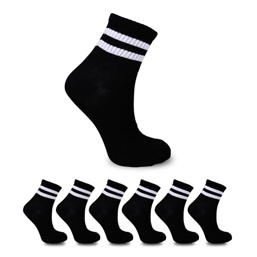 MUD Tennissocken 6er Pack – Sport Socken Herren & Damen – Atmungsaktiv, Weiche Frottee-Sohle, Elastisch für Fitness, Crew Socken, Training & Alltag – Größen 36-40, 43-46 von MUD