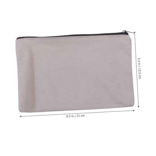 MUELODSIC 12 Stück Teiliges Canvas Reißverschluss Federmäppchen Multifunktionale Kosmetiktaschen und Stifttaschen Waschbar Langlebig Platzsparend DIY Blanko Taschen in Schwarz Beige von MUELODSIC