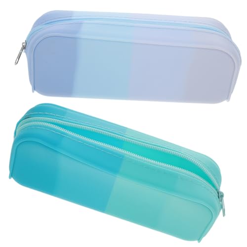 MUELODSIC 2stücke Silikon-federmäppchen Mit Reißverschluss Für Stifte Und Bleistifte Praktische Tasche Für Schreibwaren Organisierter Stiftbehälter Für Schule Oder Büro von MUELODSIC