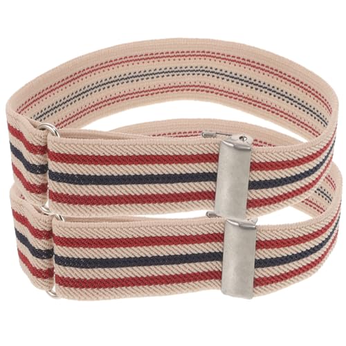 MUELODSIC 2 Stück Herren Stretchable Armband Gestreifte Elastische Ärmelhalter Breit Verstellbare Armlet Manschette für Alltag und Festliche Anlässe Bequem und Langlebig von MUELODSIC
