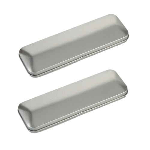 MUELODSIC 2 Stück Metallische Blechstiftbox Tragbare Langlebige Stifteaufbewahrung mit Praktischem Klappdeckel Kompakte Rechteckige Federmäppchen für Schule Büro Vielseitiger Schreibwaren von MUELODSIC