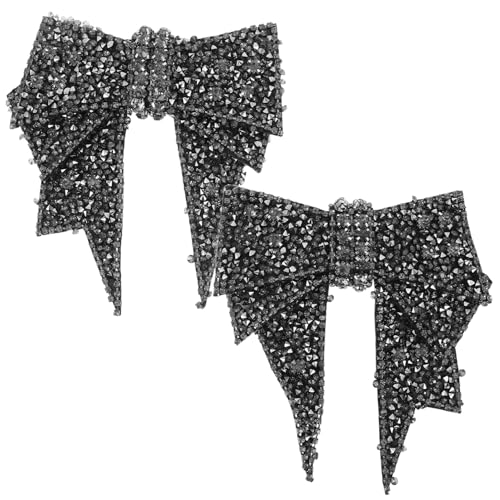 MUELODSIC 2 Stück Teiliges Strass-schleifen-schuhdekor Abnehmbare Schleifen-bow Charms für Damen Vielseitig für High Heels Ballerinas Sneaker Modische DIY Schuhverzierung für Stoffschuhe von MUELODSIC