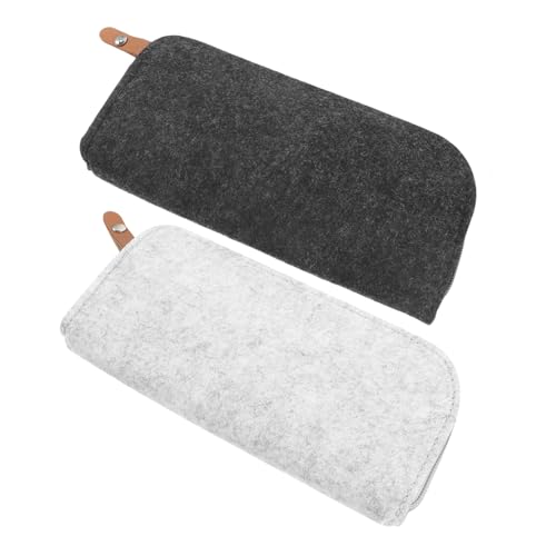 MUELODSIC 2Stücke Filz Schreibwarenetui Tragbare Aufbewahrungstasche für Bleistifte und Schreibwaren Langlebig und Praktisch für Schule und Büro Tiefgrau von MUELODSIC