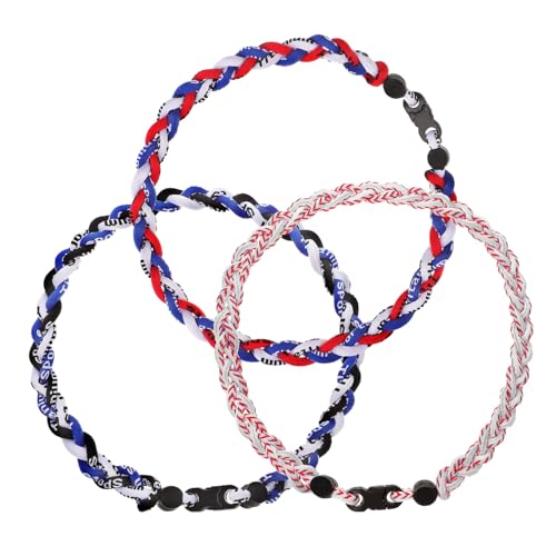 MUELODSIC 3 Stück Teiliges Baseball fan halsketten Geflochtene Seil halskette aus Robustem Material Stylisches Sport schmuckstück für Herren Lässige Baseball liebhaber Modisches Accessoire von MUELODSIC
