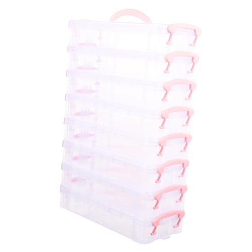 MUELODSIC 8 Packungen Stapelbare Federmäppchen aus Robustem Kunststoff Durchsichtiges Handliches Schreibwaren Organizer mit Deckel Platzsparende Aufbewahrungsbox für Stifte Bleistifte von MUELODSIC