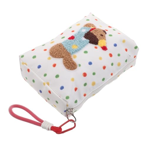 MUELODSIC Cute Dog Pattern Makeup Organizer Für Damen Multifunktionale Kosmetiktasche Mit Reißverschluss Praktischer Handtaschen-Stil Für Reisen Und Aufbewahrung von MUELODSIC