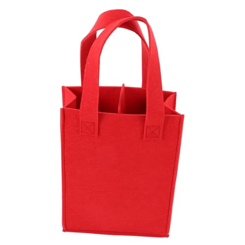 MUELODSIC Filz Weinflaschentasche mit Griff Flaschen Tragetasche Wiederverwendbarer Weinbeutel aus Robustem Filz Kompakte Geschenkverpackung für Weinflaschen für Grillen Reisen Picknick von MUELODSIC