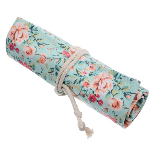 MUELODSIC Großes Canvas Rollmäppchen Federmäppchen Stifterolle mit Fächern Tragbares Federmäppchen für Buntstifte und Pinsel Roll Up Stifteetui Organizer für Künstler und Schüler von MUELODSIC
