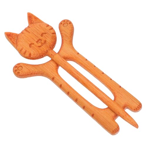 MUELODSIC Holz Brosche Katze Handgefertigt Natürliches Holz Leichter Tier Anstecker Dekorativer Katzen Clip Modischer Schmuck für Damenpullover Schals und Kleidung Umweltfreundlich und von MUELODSIC