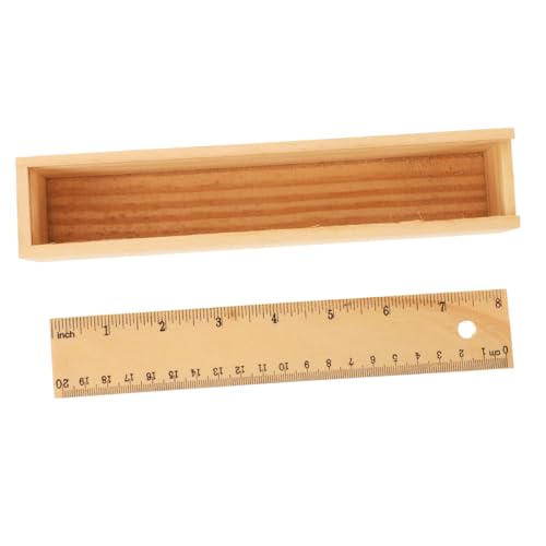 MUELODSIC Holz Federmäppchen mit Schublade Robustes Rechteckiges Stifteetui Umweltfreundlich Großer Stauraum für Stifte und Zubehör Geeignet für Schüler und Schreibwaren Aufbewahrung von MUELODSIC