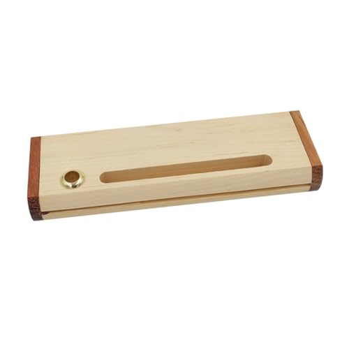 MUELODSIC Holz Stiftbox Kompakt Tragbar Robust Holz Stifthalter Aufbewahrungsbox für Büro Schule und Zuhause Beige von MUELODSIC