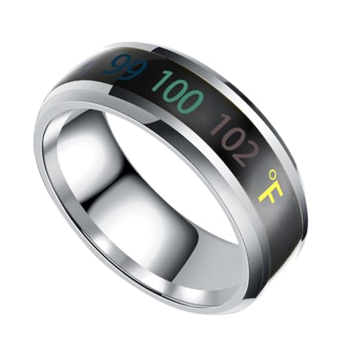 MUELODSIC Intelligenter Temperaturanzeigender Partnerring Edelstahl Unisex Schmuck Modisch für Alltag Hochzeit Valentinstag Besondere Anlässe von MUELODSIC