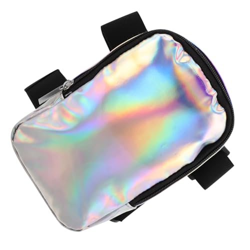 MUELODSIC Wanderbeutel im Freien Holographische Reisetasche Verstellbarer Beingurt Oberschenkel Beintasche Gürteltasche mit verlängertem Riemen Bauchtasche Damen Beingeschirr PVC von MUELODSIC