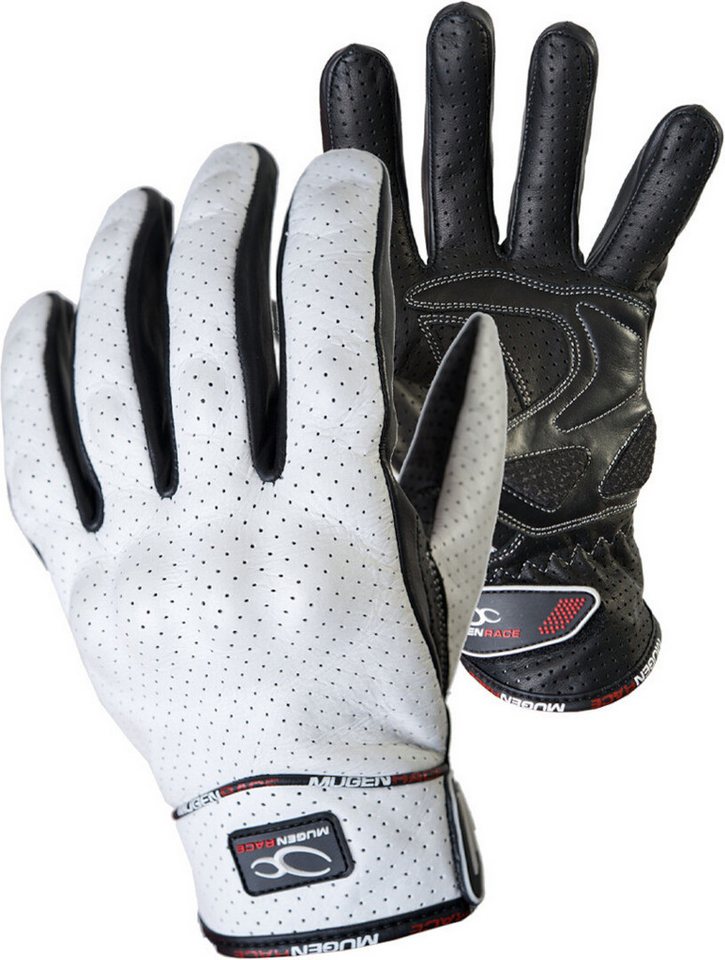 MUGENRACE Motorradhandschuhe Aeroflux perforierte Motorrad Handschuhe perforiert,kurze Stulpe von MUGENRACE