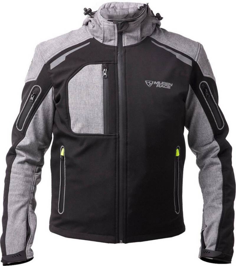 MUGENRACE Motorradjacke Double wasserdichte Softshell Jacke (wasserdicht) wasserdicht,Ellenbogenprotektoren enthalten,Schulterprotektoren e von MUGENRACE