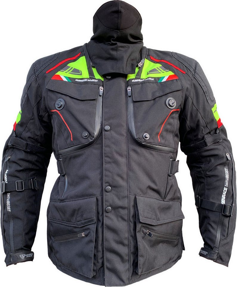 MUGENRACE Motorradjacke Mars wasserdichte Motorrad Textiljacke Ellenbogenprotektoren enthalten,herausnehmbares Innenfutter,herau von MUGENRACE