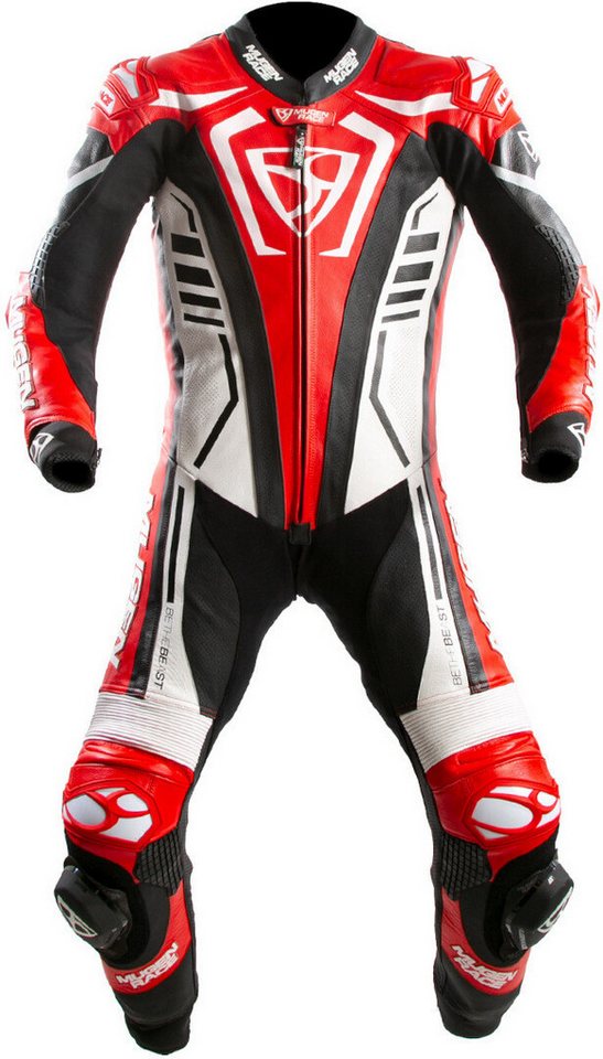 MUGENRACE Motorradkombi Predator perforierte 1-Teiler Motorrad Lederkombi Perforiert,Knieprotektoren enthalten,Ellenbogenprotektoren enthal von MUGENRACE