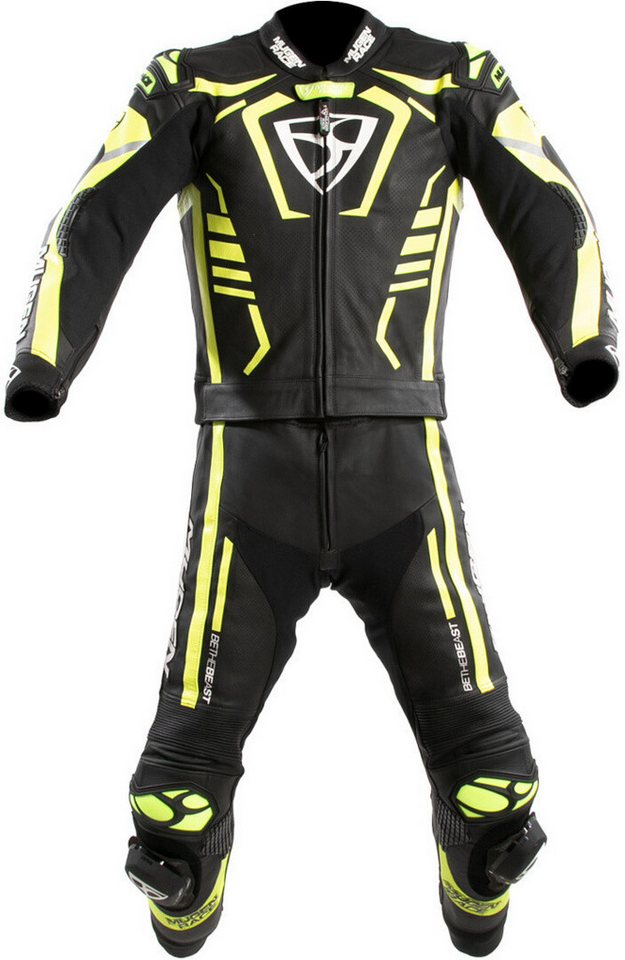 MUGENRACE Motorradkombi Predator perforierte 2-Teiler Motorrad Lederkombi Perforiert,Knieprotektoren enthalten,Ellenbogenprotektoren enthal von MUGENRACE