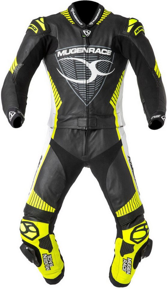 MUGENRACE Motorradkombi R Impegnato perforierte 1-Teiler Motorrad Lederkombi Perforiert,Knieprotektoren enthalten,Ellenbogenprotektoren enthal von MUGENRACE