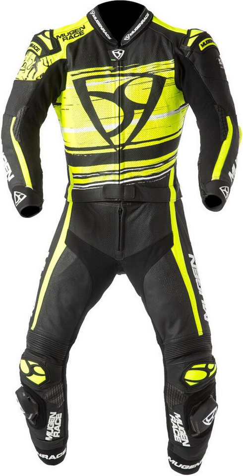 MUGENRACE Motorradkombi RC-Max Due perforierte 2-Teiler Motorrad Lederkombi Perforiert,Knieprotektoren enthalten,Ellenbogenprotektoren enthal von MUGENRACE