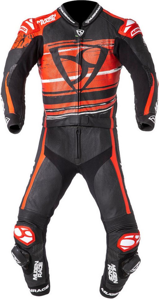 MUGENRACE Motorradkombi RC-Max Due perforierte 2-Teiler Motorrad Lederkombi Perforiert,Knieprotektoren enthalten,Ellenbogenprotektoren enthal von MUGENRACE