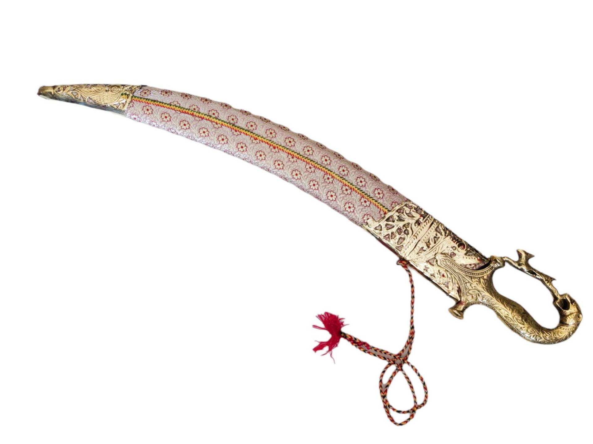 Handgefertigtes Rajput Hochzeitsschwert Mit Scheide Löwengesicht 61 cm Pink Handgefertigtes Rajput Hochzeitsschwert Mit Scheide Löwengesicht 61 cm Pink von MUGHALARTDAGGERS