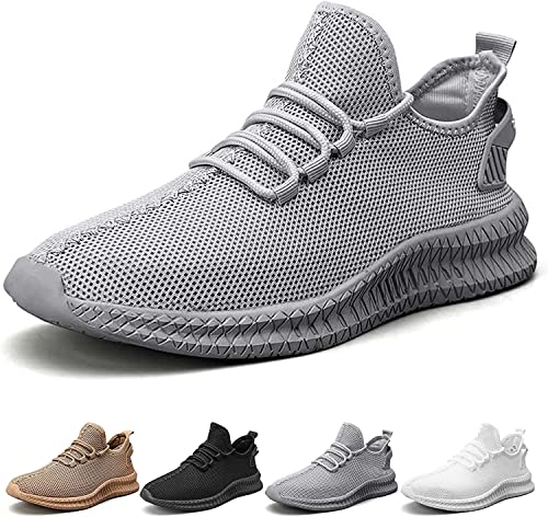 MUGUOY Men’s Plus Size Comfortable Orthopedic Shoes, Ultra Lightweight Breathable Walking Shoes,Walking Shoes with Arch Support for Men (gray, numeric_42) von MUGUOY