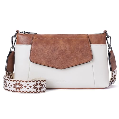 MUIIKOLA Damen Umhängetaschen,Handytasche mit Geldbörse zum Umhängen，Schultertasche aus Veganes Leder Handytasche mit abnehmbaren Breiter Gurt von MUIIKOLA