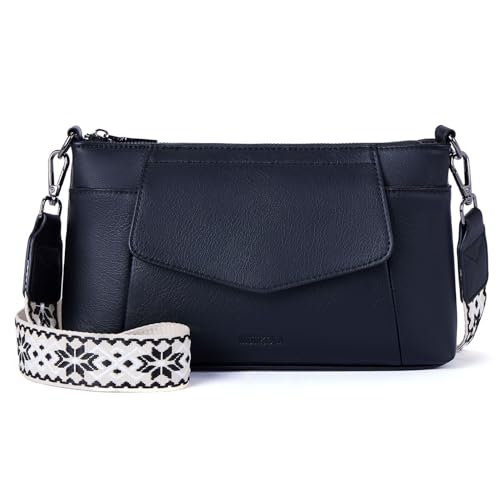 MUIIKOLA Damen Umhängetaschen,Handytasche mit Geldbörse zum Umhängen，Schultertasche aus Veganes Leder Handytasche mit abnehmbaren Breiter Gurt von MUIIKOLA
